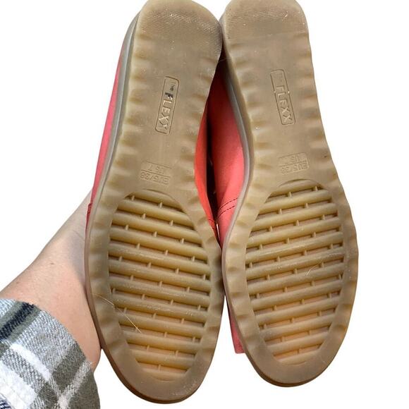 The Flexx Cherry Red leather Peep Toe Low Heel Wedges -  Size 7 - Picture 6 of 9